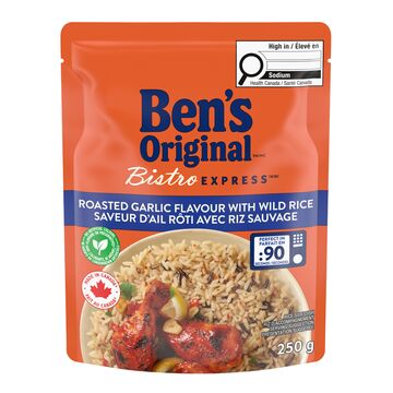 Ben's Original Riz à grains longs à saveur d'ail rôti avec riz sauvage