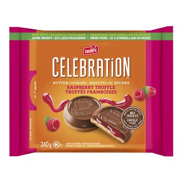 Leclerc Biscuits au beurre truffés à la framboise