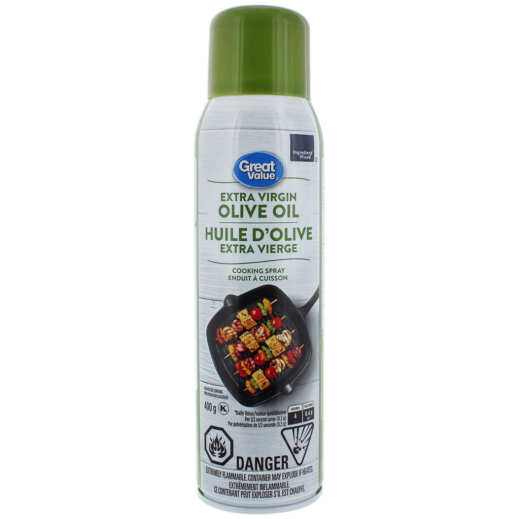 Enduit à cuisson huile d’olive extra vierge Great Value