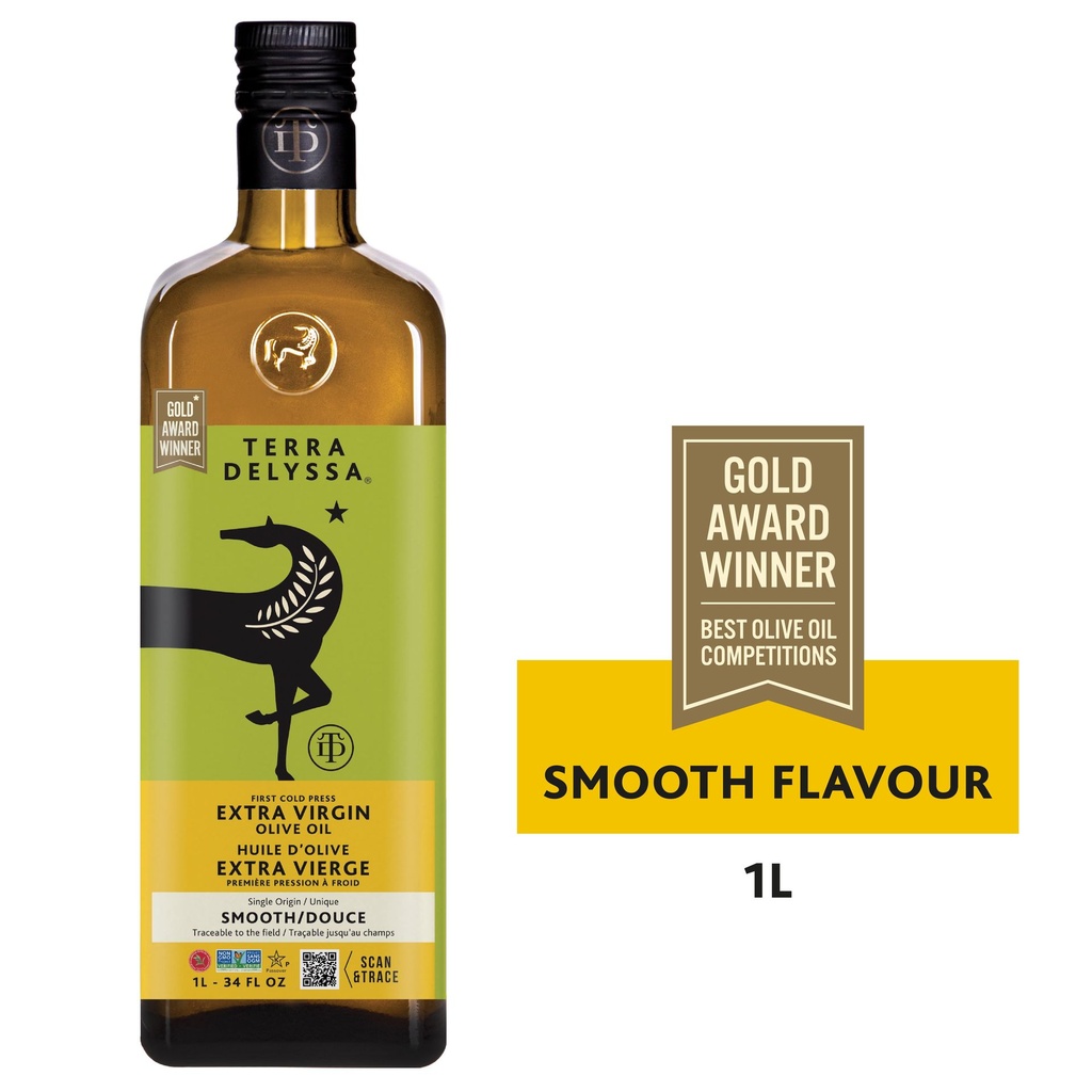 Terra Delyssa Huile d'Olive Extra Vierge de Qualité Supérieure 1L