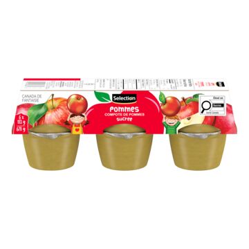 Selection Collations de compote de pommes sucrées