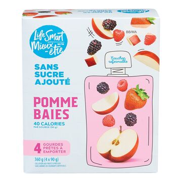 Mieux-Être Pochettes de compote de pommes et baies