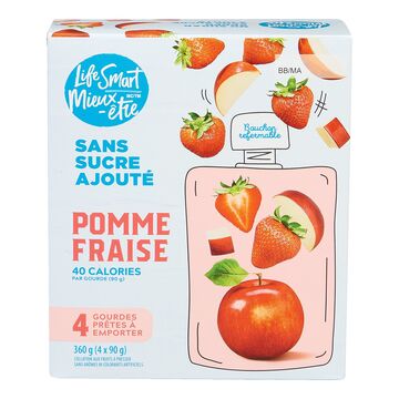 Mieux-Être Pochettes de compote de pommes et fraises
