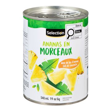 Selection Morceaux d'ananas dans du jus d'ananas