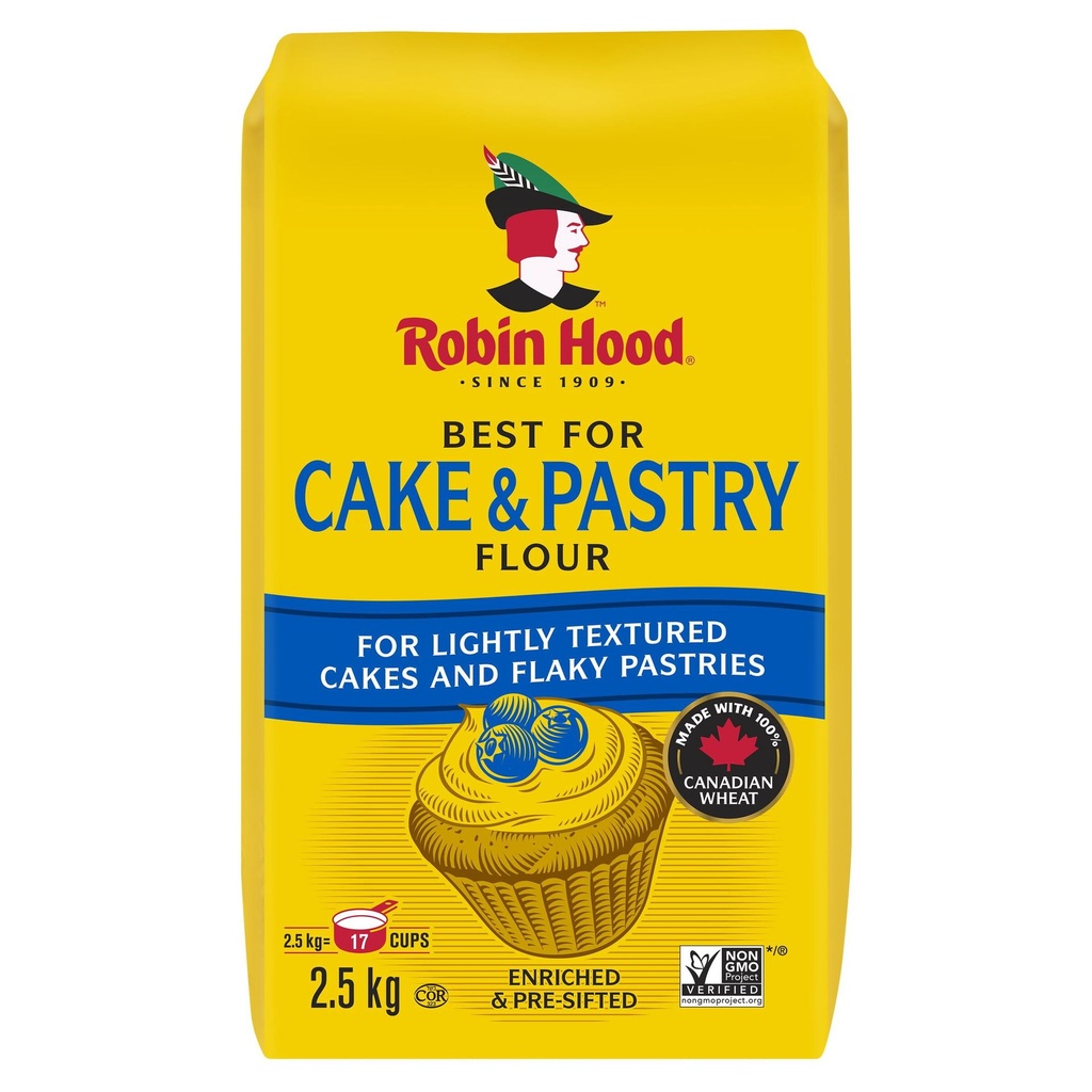 Farine Robin Hood Best for Cake & Pastry, 2,5 kg, fabriquée avec du blé 100 % canadien