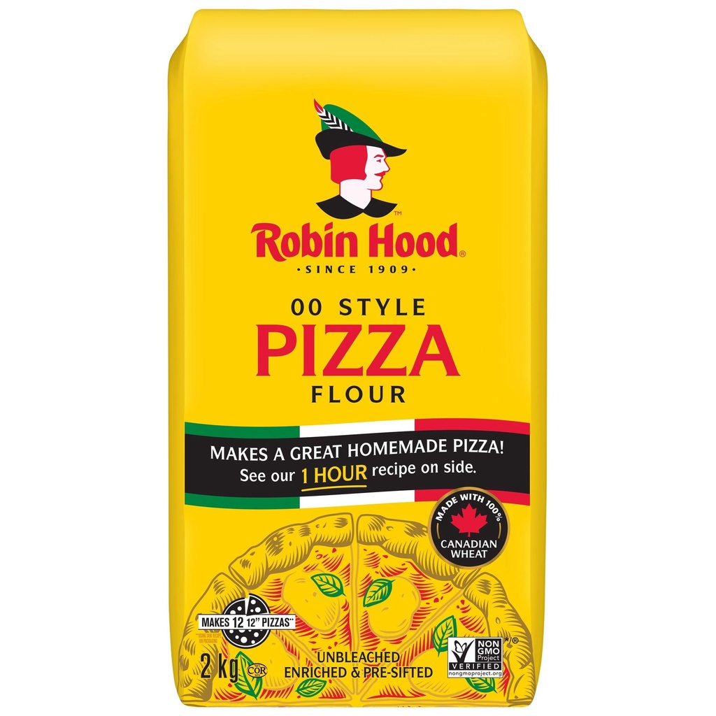 Robin Hood  Farine à pizza de style 00, 2 kg, fabriquée avec du blé 100 % canadien