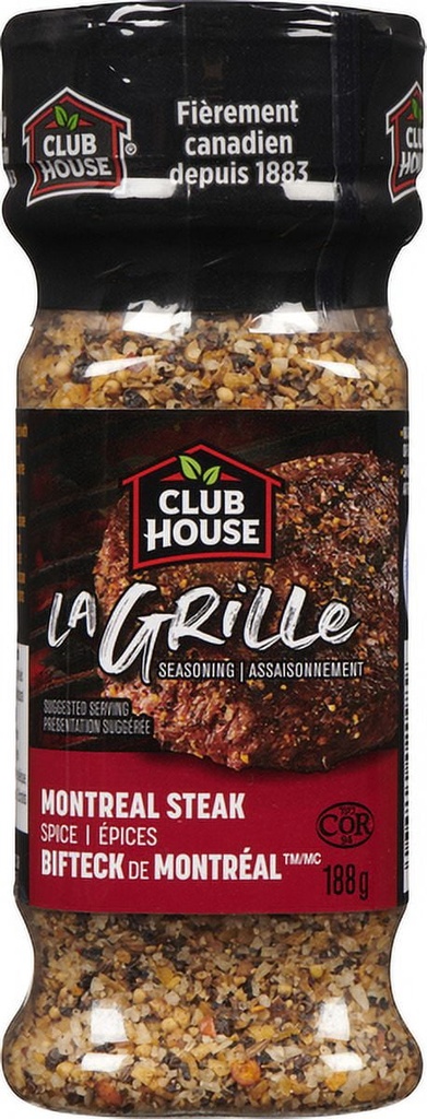 Club House La Grille Biftek de Montréal Épices Assaisonnement, 188 g