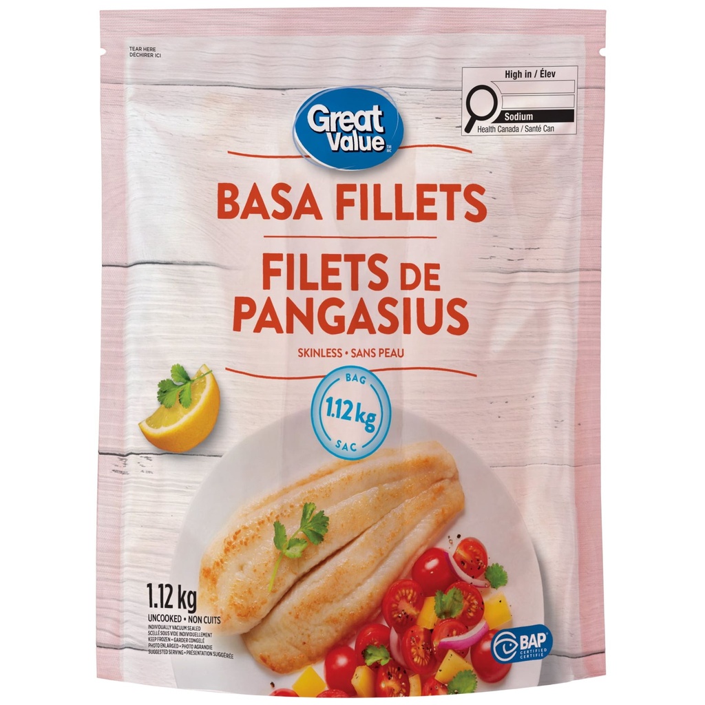 Great Value Filets de Pangasius 1.12 kg