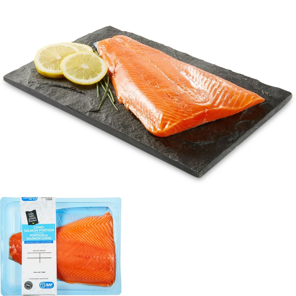 Mon marché fraîcheur Portion de saumon coho Mon marché fraîcheur, 1 morceaux, 0.45 - 0.68 KG