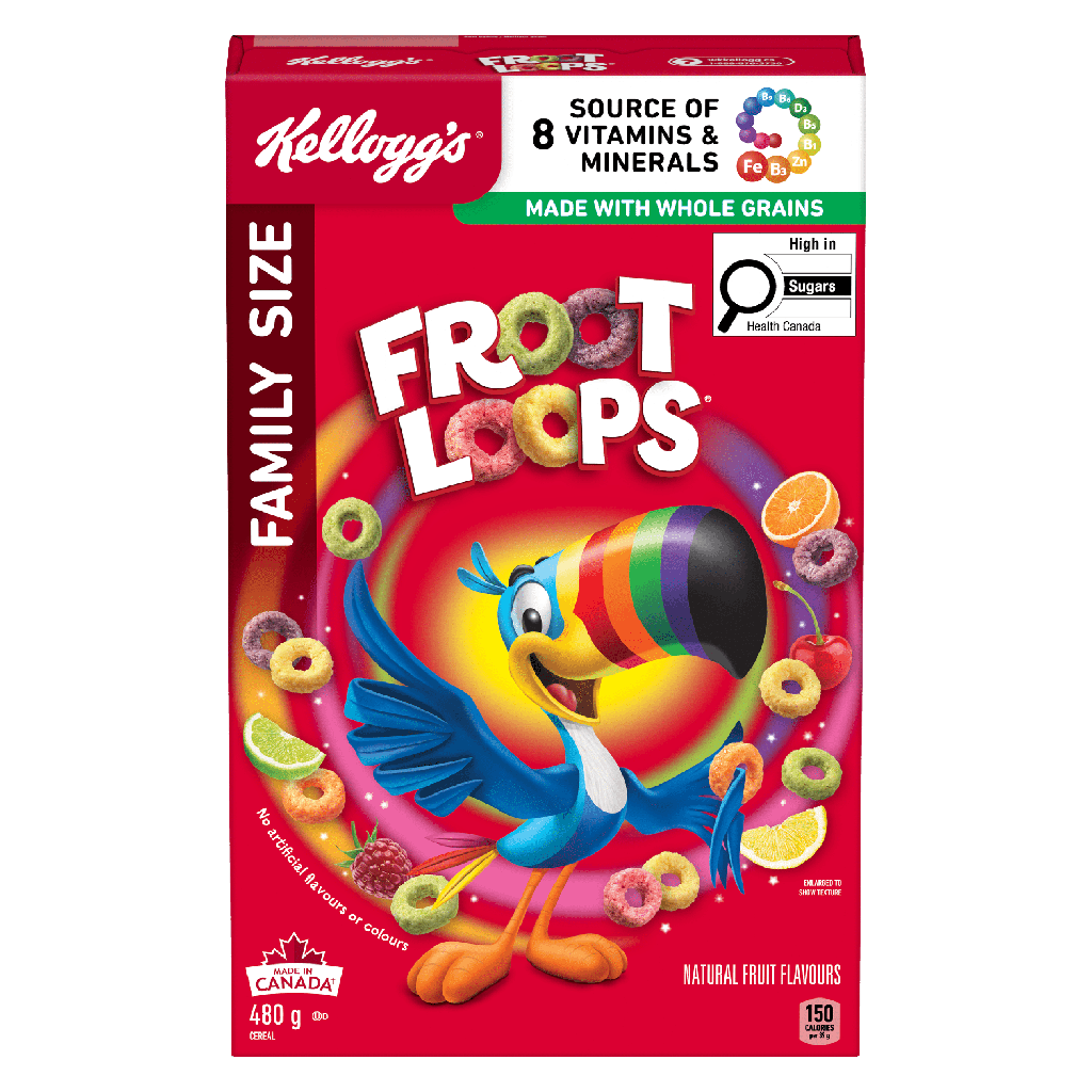 Froot Loops® Céréales Kellogg's Froot Loops*  Format Familial, 480g
