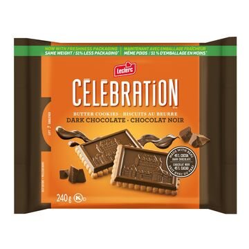 Leclerc Biscuits au beurre garnis de chocolat noir