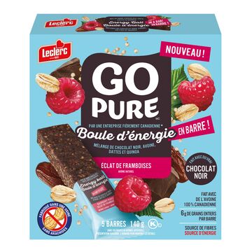 Leclerc Boules d'énergie en barre aux éclats de framboises