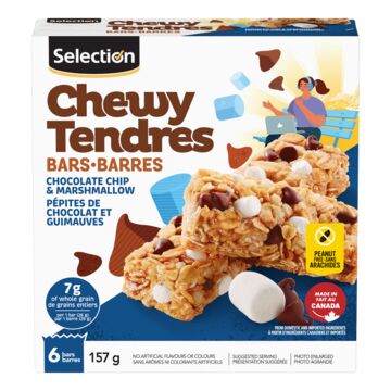 Selection Barres tendres aux pépites de chocolat et aux guimauves