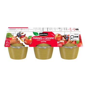Selection Collations de compote de pommes et cannelle sucrées