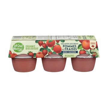 Mieux-Être Collations de compote de pommes et fraises non sucrées