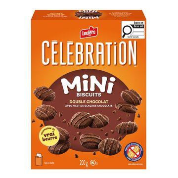 Leclerc Mini biscuits double chocolat avec filet chocolaté