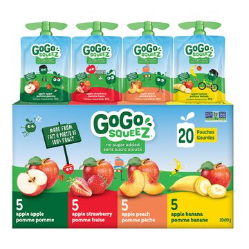 Assortiment de gourdes de compote de fruits