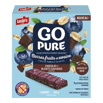 Leclerc Barres de fruits et avoine au chocolat et bleuets
