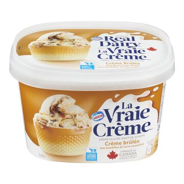 La vraie crème Crème glacée à saveur de crème brûlée