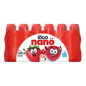iÖGO Yogourt à boire à saveur de fraise et framboise 1%