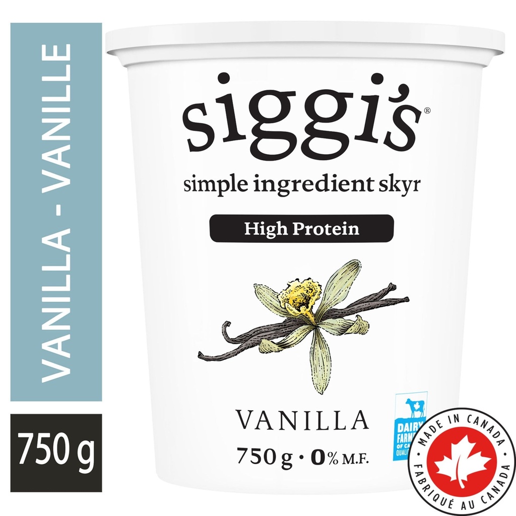 Siggi's siggi’s Yogourt skyr Vanille, teneur élevée en protéines, 0 % M.G.
