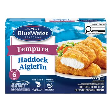 Filets d'aiglefin en pâte tempura surgelés