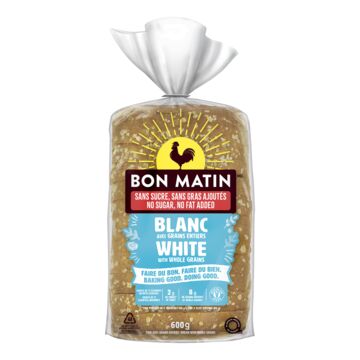 Bon Matin Pain blanc tranché avec grains entiers