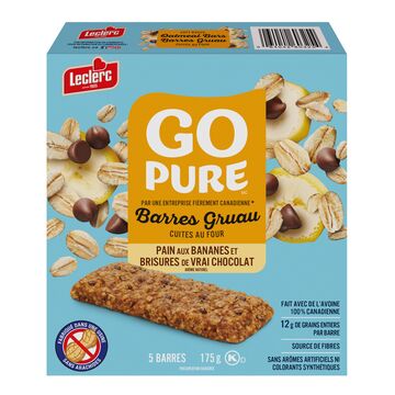 Leclerc Barres gruau au pain aux bananes et brisures de chocolat