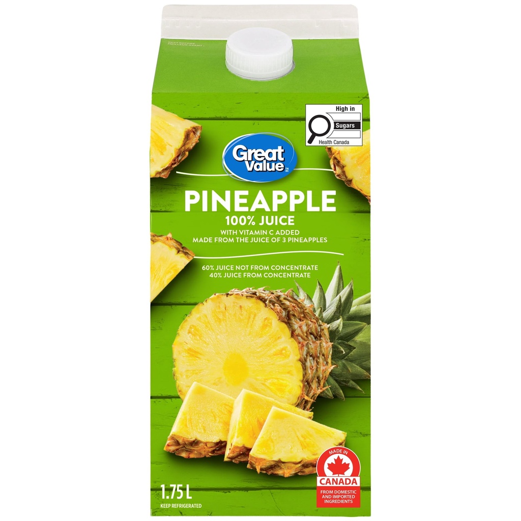 Great Value Jus d'Ananas avec Vitamine C