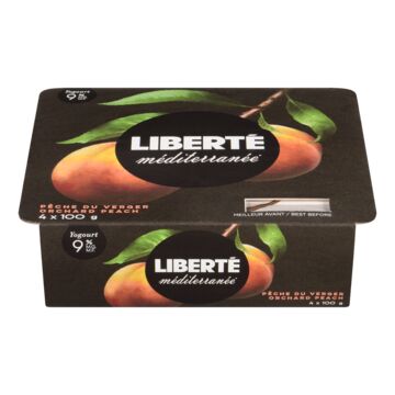 Liberté Yogourt aux pêches du verger 9 %