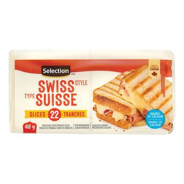 Selection Tranches de produit de fromage fondu style suisse