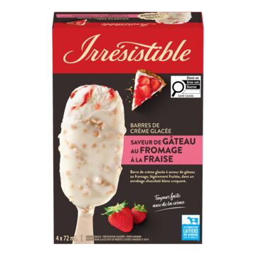 Irrésistible Barres de crème glacée à saveur de gâteau au fromage à la fraise