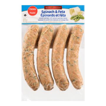 Marcangelo Saucisses de poulet sans gluten avec épinards et fromage feta