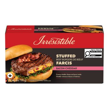 Burgers au bacon et au cheddar surgelés