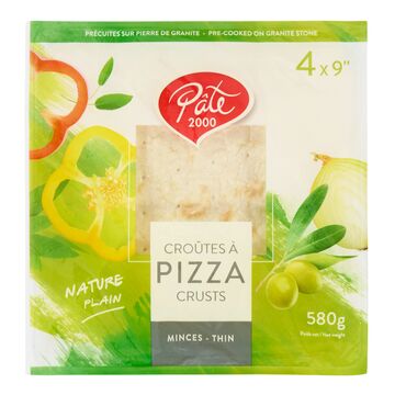 Pâte 2000 Croûtes à pizza carrées minces nature