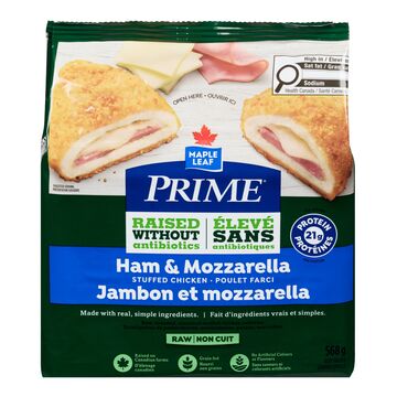 Escalopettes de poulet farcies au jambon et mozzarella surgelées