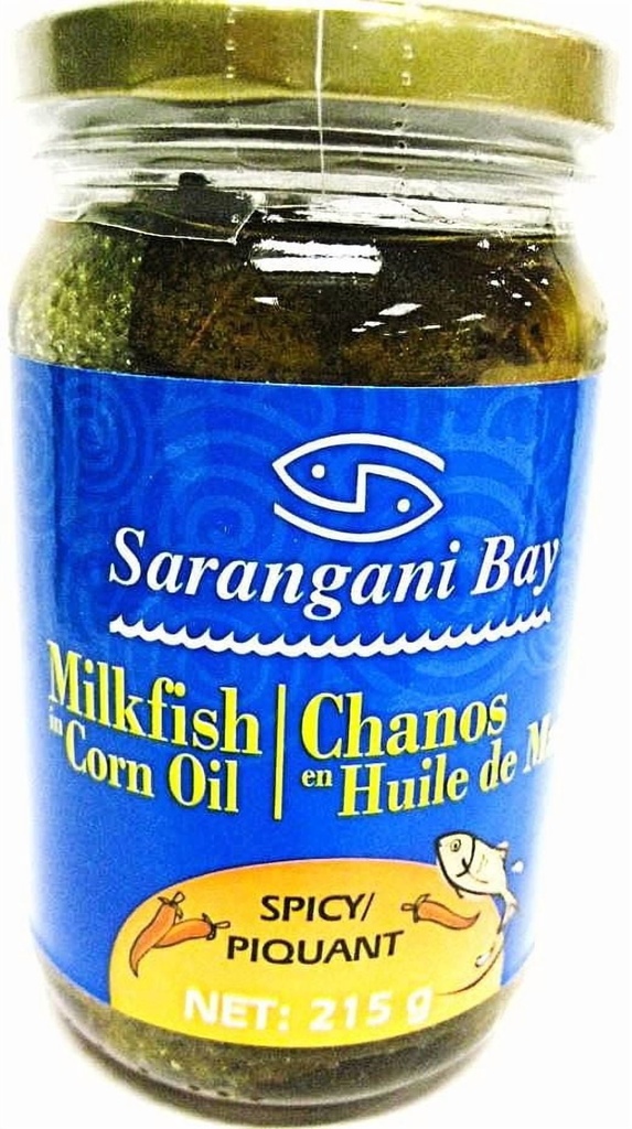 Sarangani Bay Chanos en Huile de Maïs  Piquant 215g
