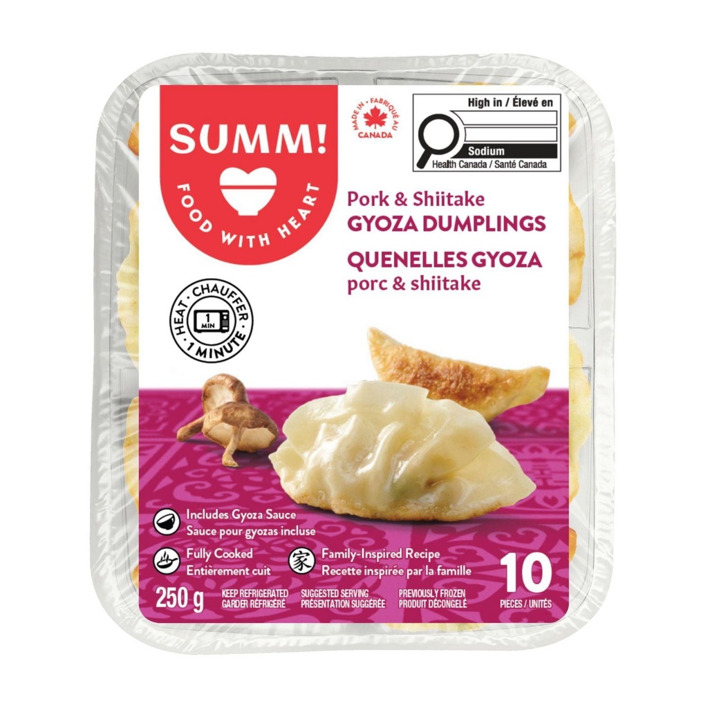 Quenelles Gyoza au Porc & Shiitake SUMM!, 250 grammes, 10 unités (Réfrigéré)