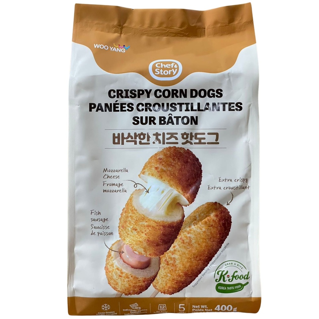 Wooyang Corn dogs au fromage et au poisson 400g