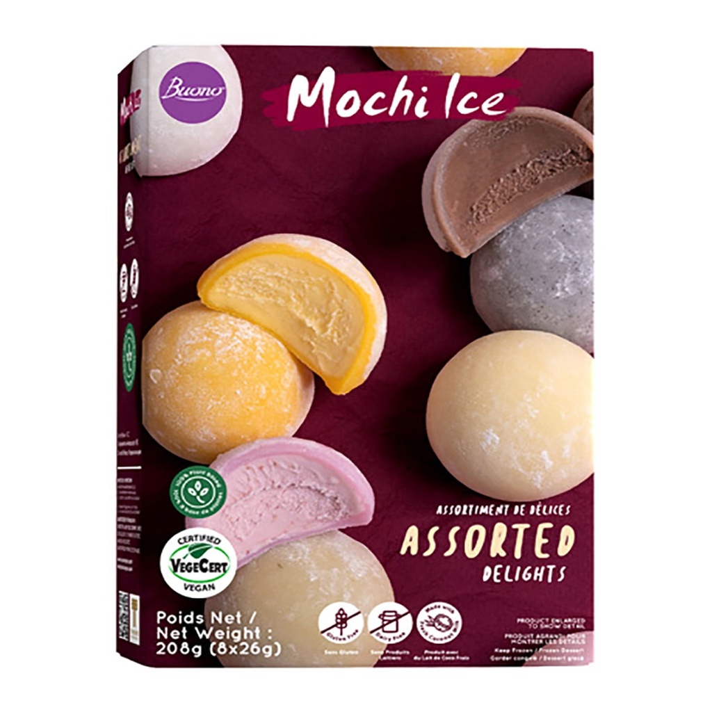 Buono Dessert Glacé au Mochi – Dessert Glacé Sans Produits Laitiers Mochi Assorti 208g–, Chacun