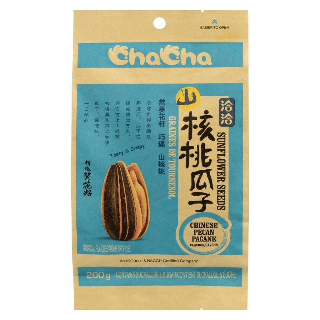E-CHACHA Graines de tournesol rôties aromatisées aux pacanes chinoises ChaCha