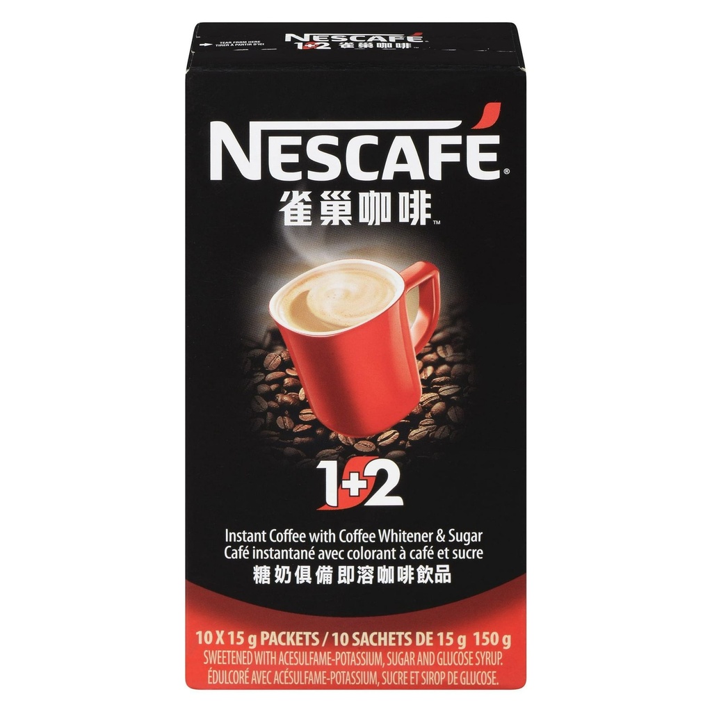 Nestle Nescafé 1+2 Café Instantané avec Colorant à Café et Sucre
