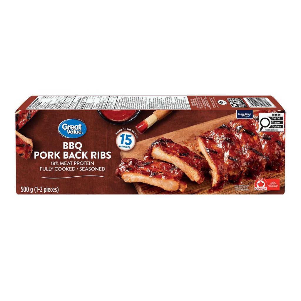 Côtes de dos de porc barbecue Great Value