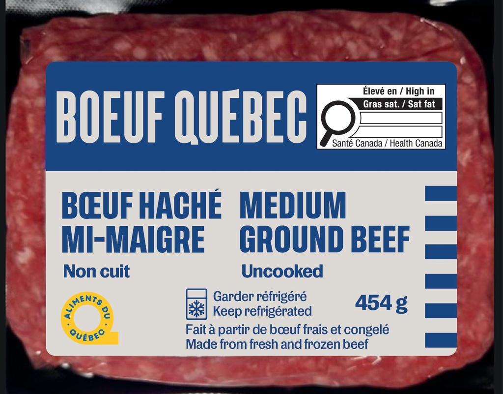 Boeuf Quebec Boeuf Québec boeuf haché mi-maigre boeuf haché