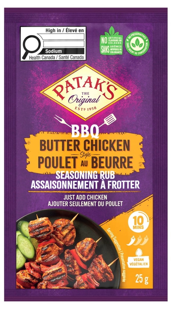 Pataks Patak's BBQ Poulet au Beurre Assaisonnement a Frotter, 25gr