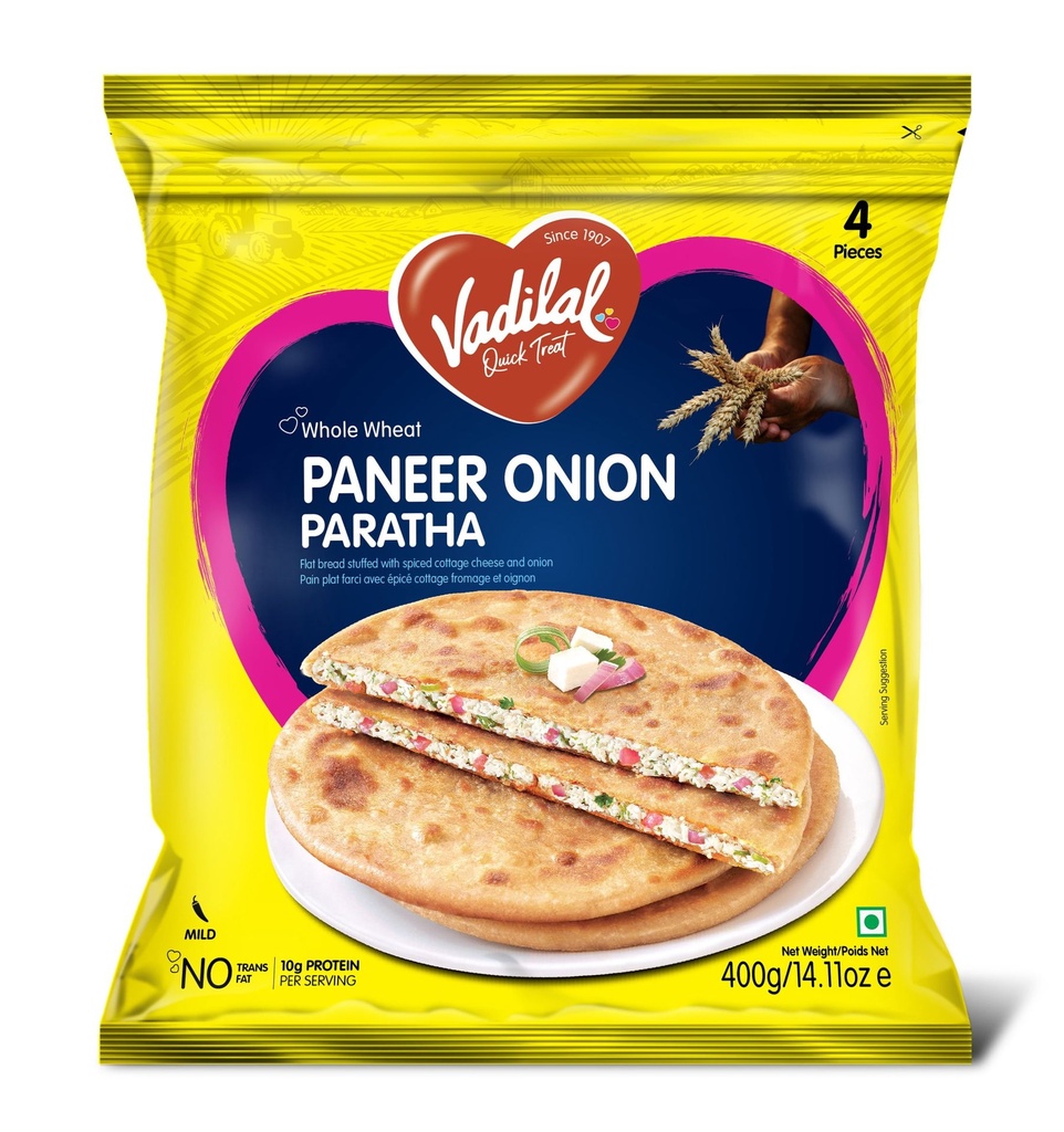 VADILAL Paratha à l'oignon et au fromage cottage Paratha à l'oignon et au fromage cottage