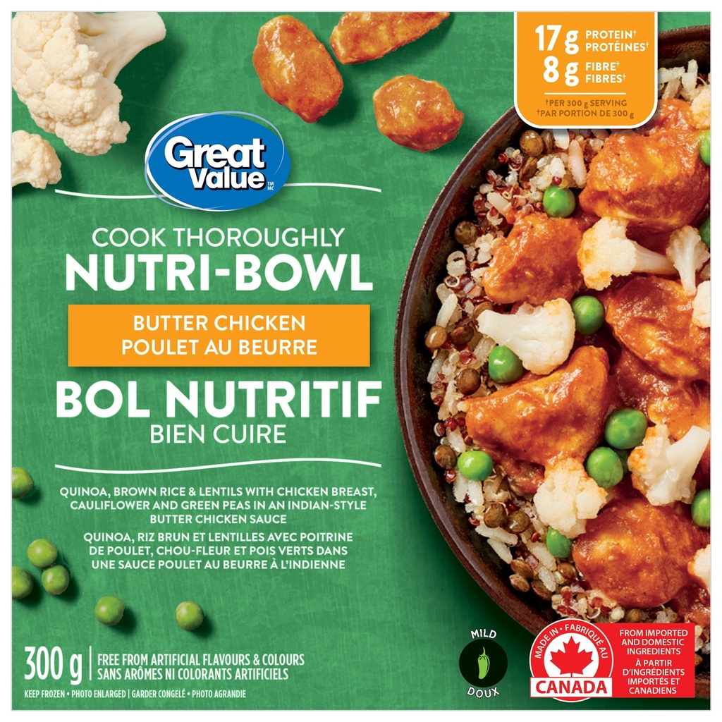 Bol nutritif poulet et beurre Great Value 300 grammes
