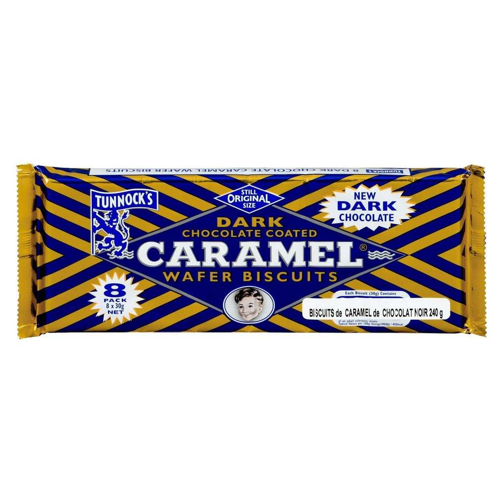 Tunnock's Tunnocks Gaufrettes au Caramel Enrobées de Chocolat Noir