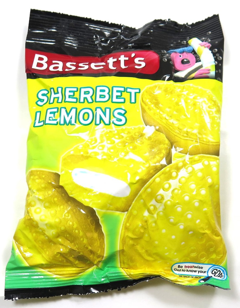 Bassett's Maynard Bassetts Sherbet Lemons - bonbons au citron avec un centre de sorbet pétillant.
