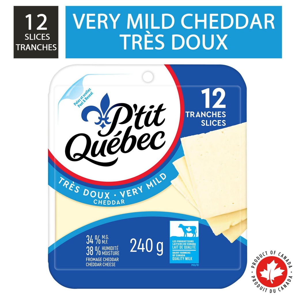 P'Tit Quebec P'tit Québec Fromage en tranches cheddar très doux naturel